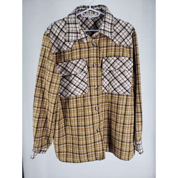 Umgee Heavyweight‎ Plaid Flannel Long Sleeve Button Down Shirt Size M - Picture 2 of 8